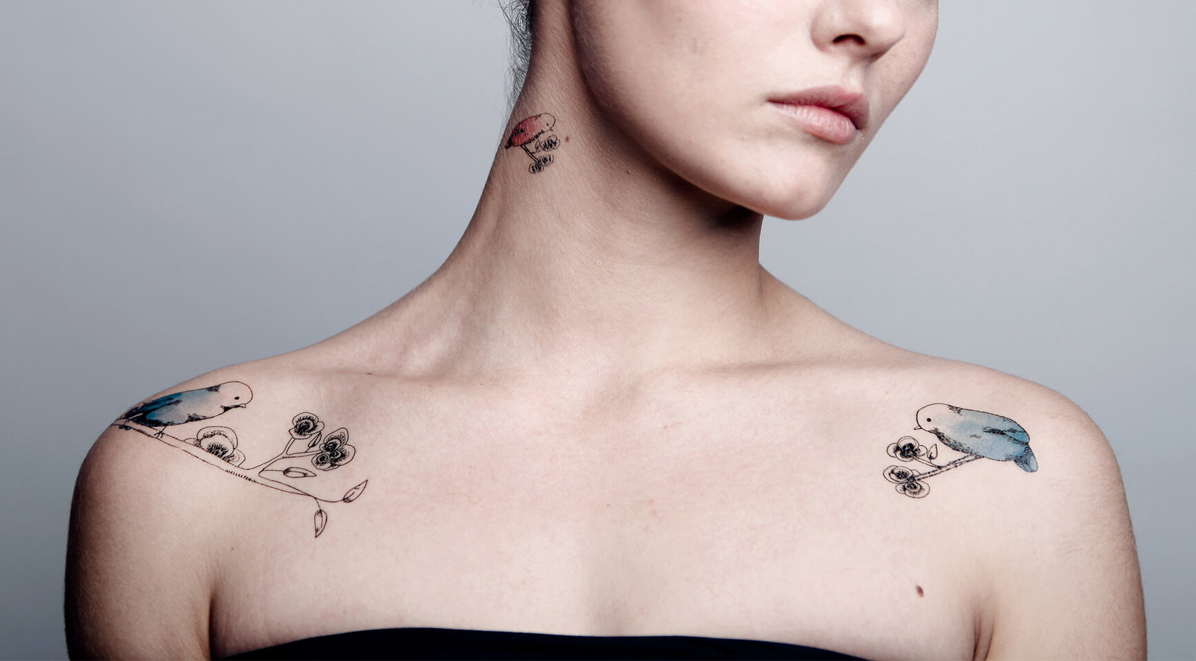 Blue Birds - Watercolor birds temporary tattoos Blue Birds - Watercolor birds temporary tattoos