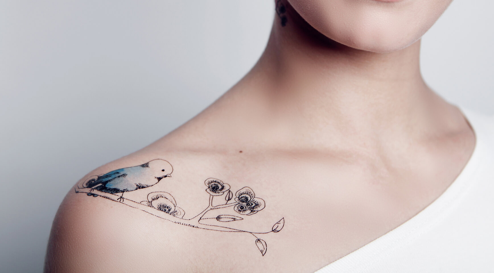 Blue Birds - Watercolor birds temporary tattoos