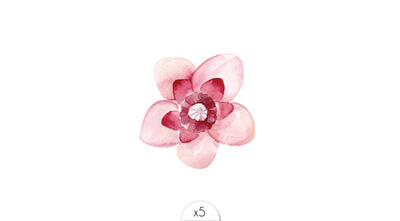 Light pink and fuchsia flower x5