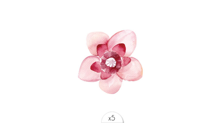 Pink Watercolor Flower Tattoo