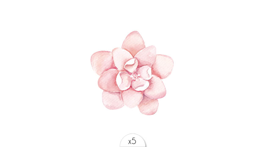 Sioou Light Pink Flower Tattoo