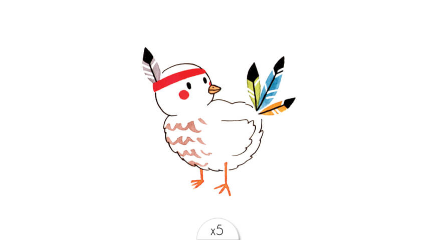 Oiseau indien x5