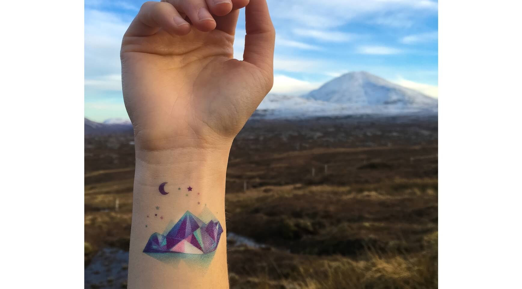 Watercolor mountain - Sioou temporary tattoo