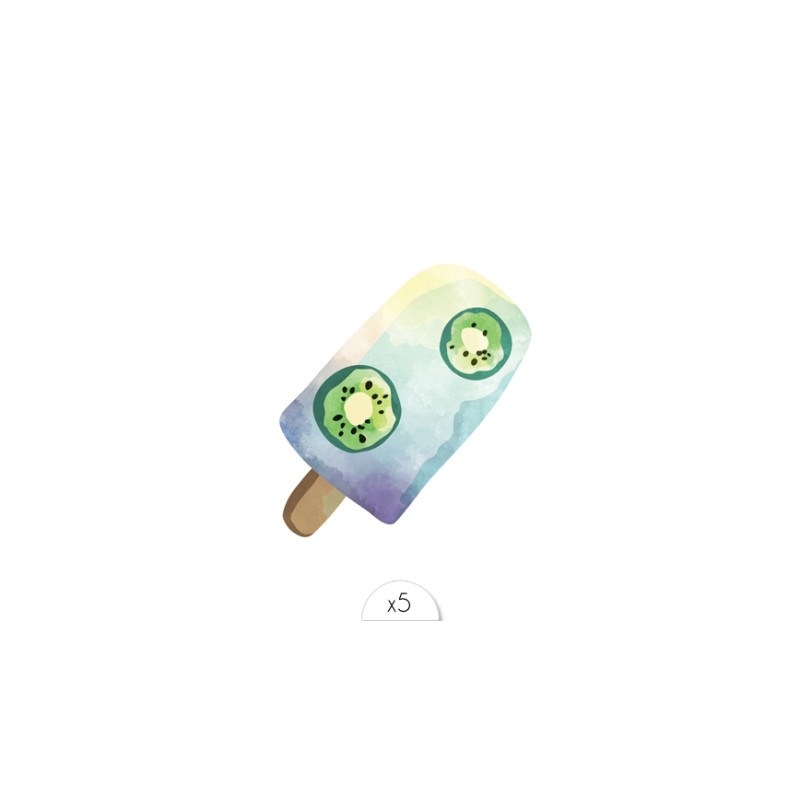 Tatouages temporaires Sioou - Sorbet kiwi x5