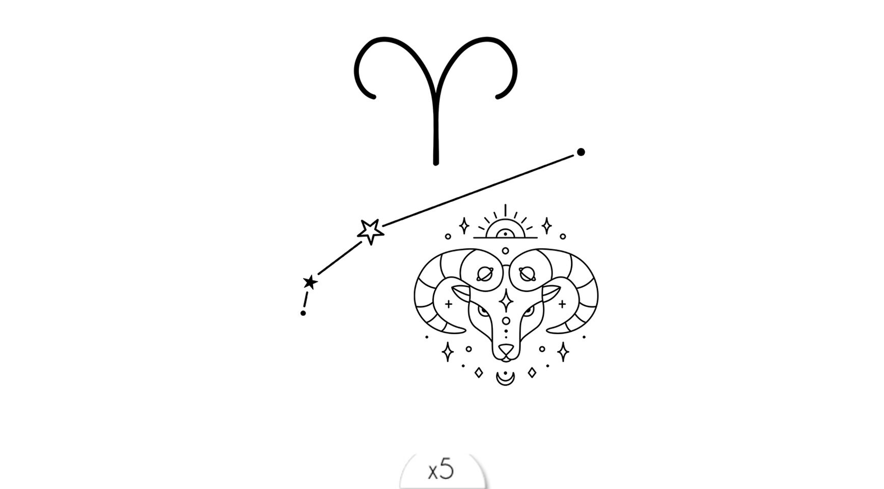 Zodiac sign temporary tattoo zodiac sign - Aries