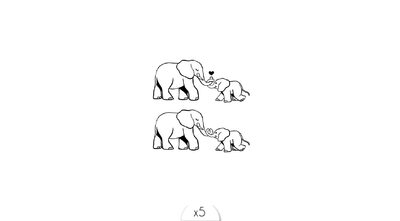 Duo d’éléphants x5