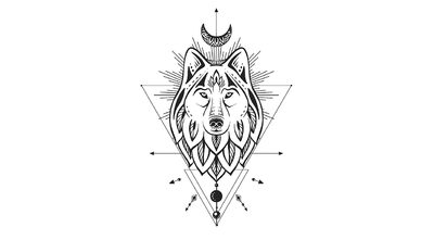 Geometric wolf head x5