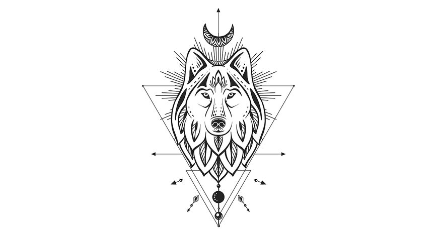 Geometric wolf head x5