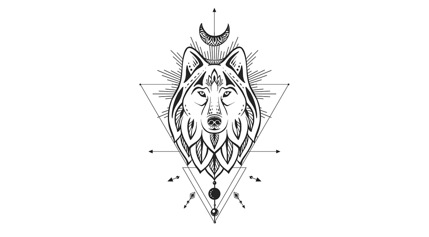 Tete de loup géométrique