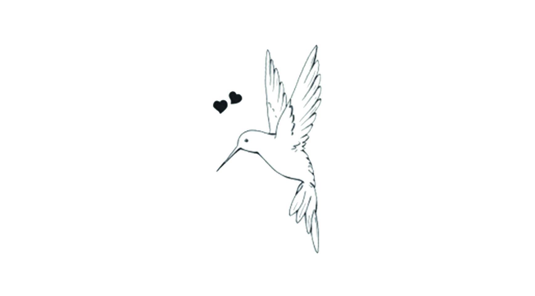Temporary tattoo a black hummingbird Sioou