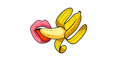 A mouth and a banana x5