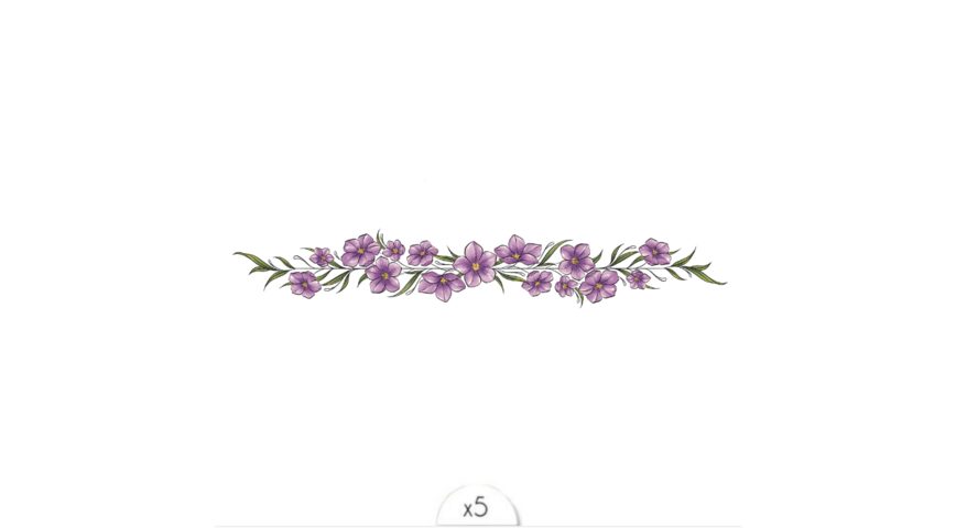 Bracelet de fleurs violettes x5