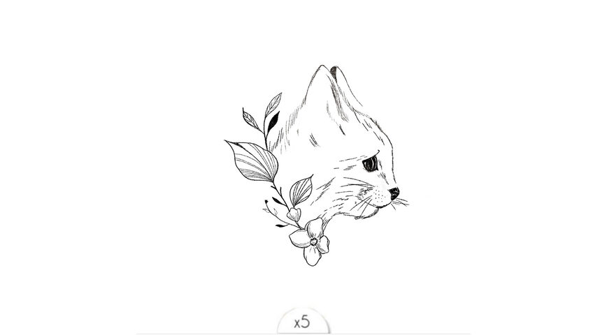 Le chat floral x5
