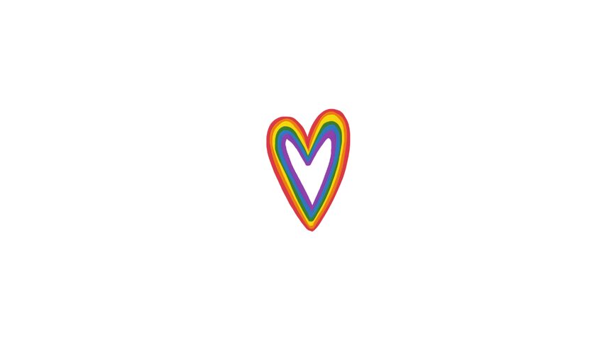 Coeur multicolore x5