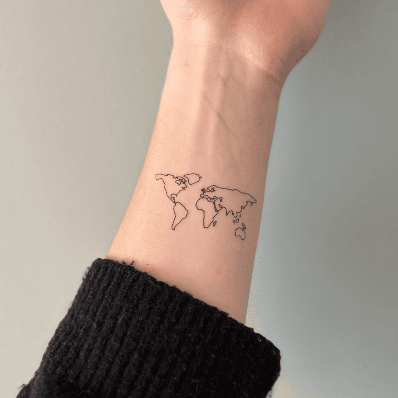 Sioou Tatoos éphémères - Carte du monde x5