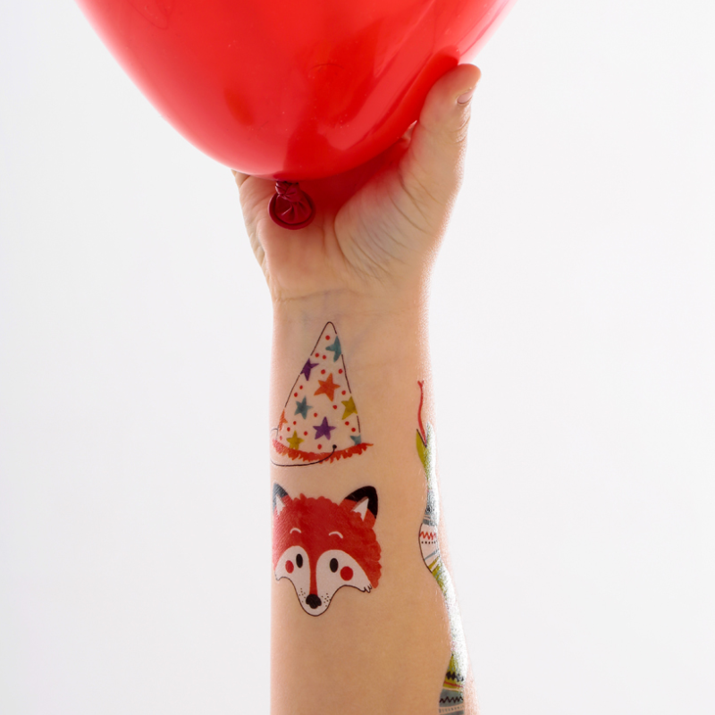 Fox temporary tattoo