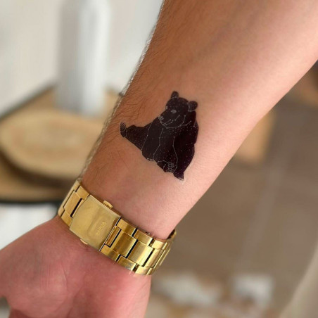 Black peony x5 Temporary tattoos