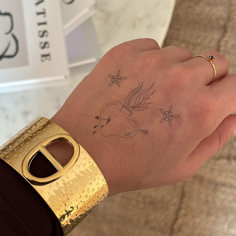 Temporary heart tattoo