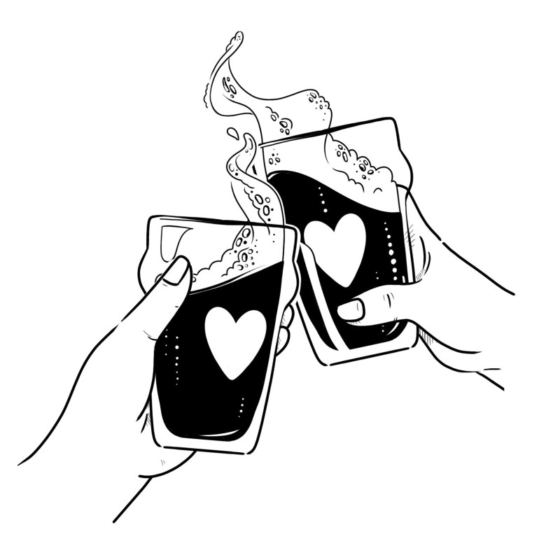 Deux verres qui trinquent