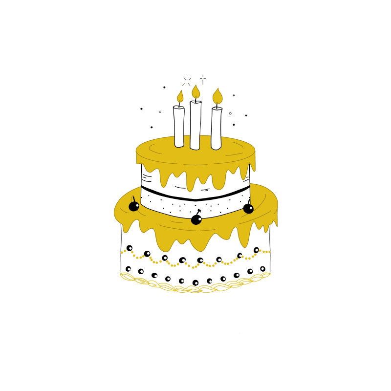 A cake with candles