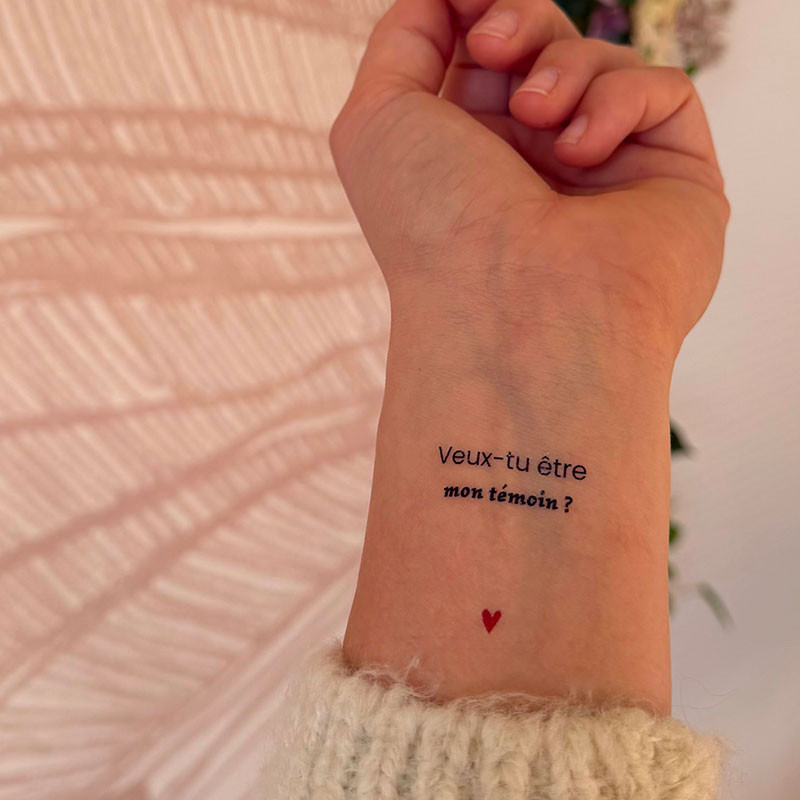Tatouage Temporaire Sioou Veux-tu être mon témoin ?