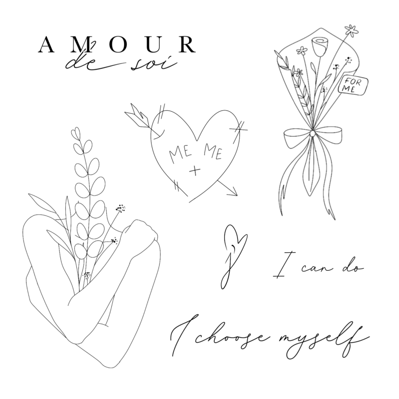 Planche amour de soi Tatouage éphémère Sioou