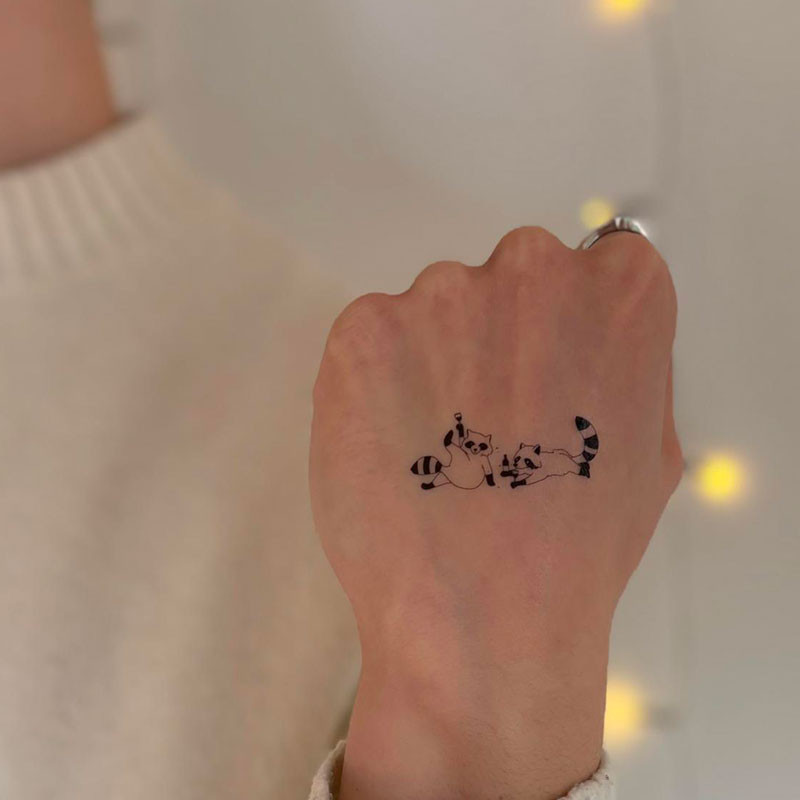Tatouage temporaire - Racoon party