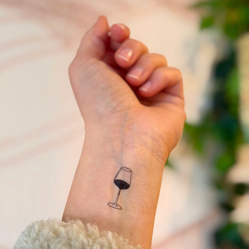 Sioou - Wine glass temporary tattoo