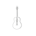 Temporary tattoo, created by Audrey Suau, depicting a guitar