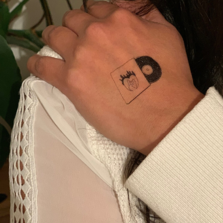 Temporary tattoo Sioou for music lovers created, by Audrey Suau