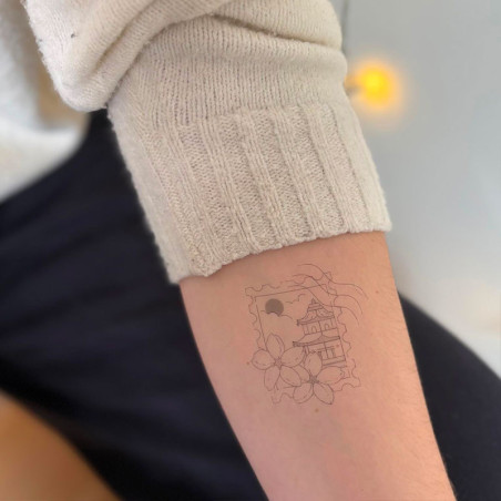 Sioou temporary tattoo - Japan postage stamp