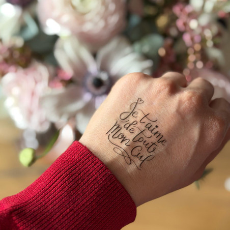 Tattoo éphémère Sioou "Je 'taime de tout mon cul"
