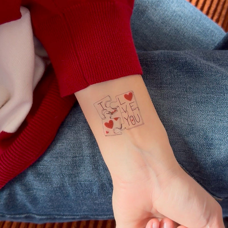 Puzzle ILY - Temporary tattoo Sioou