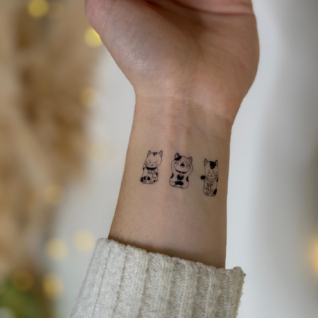 Sioou temporary tattoo - Maneki Trio