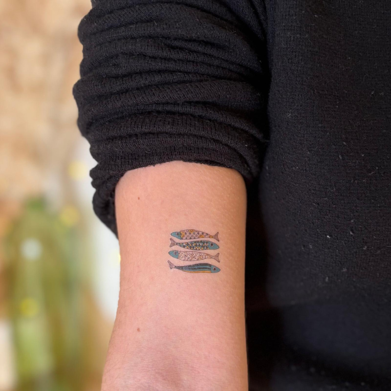 Tattoo temporaire les sardines - Sioou