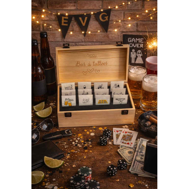 Coffret en bois « Bar à Tattoos » – Précommande | Sioou