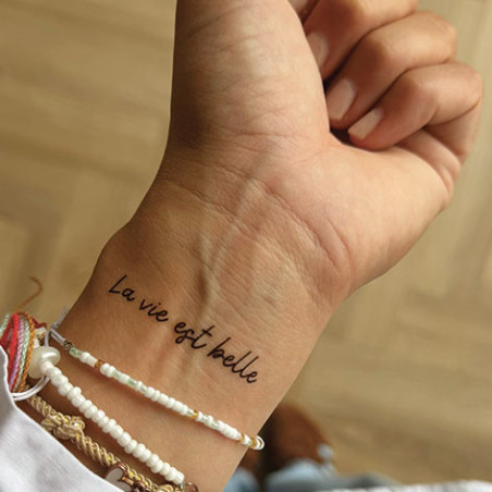 Tattoo éphémère Sioou -La vie est belle