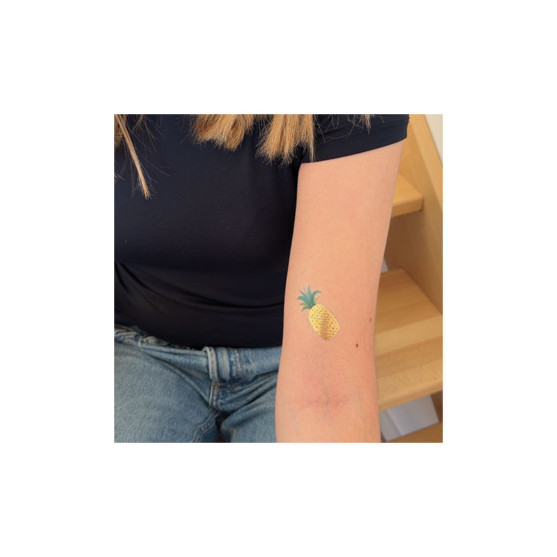 Golden pineapple temporary tattoo - Sioou