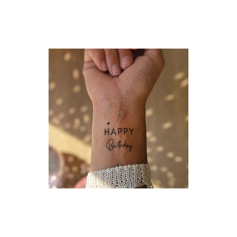 Tattoo éphémère Sioou "Happy Birthday"