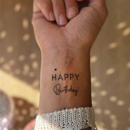 Tattoo éphémère Sioou "Happy Birthday"