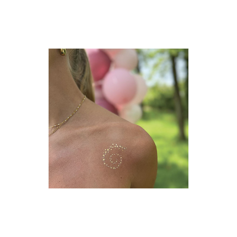 Spirale étoilée - Tatouage éphémère doré Sioou