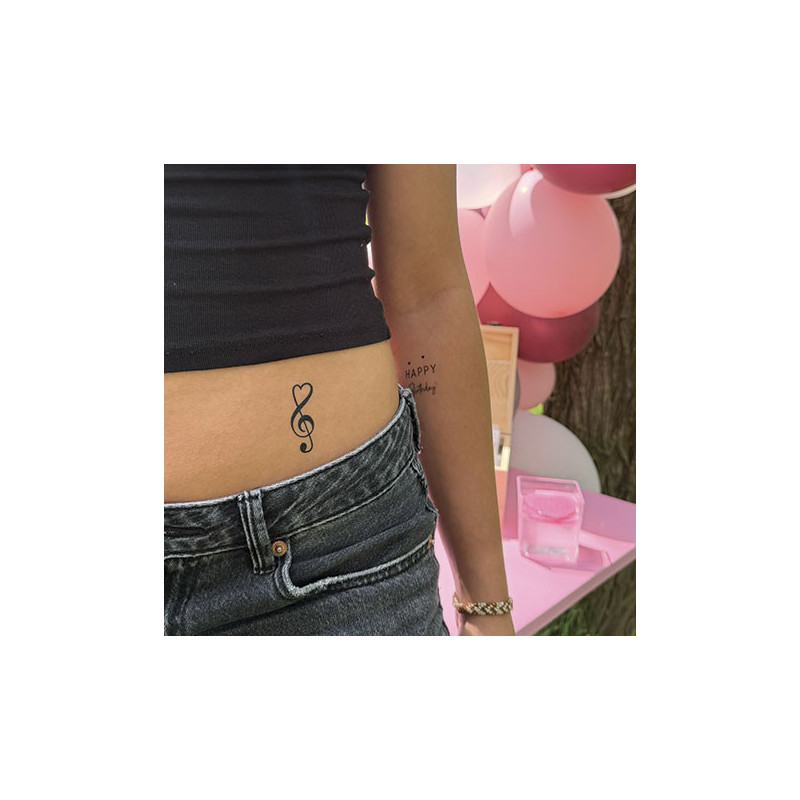Tattoo éphémère Sioou - note de musique cœur